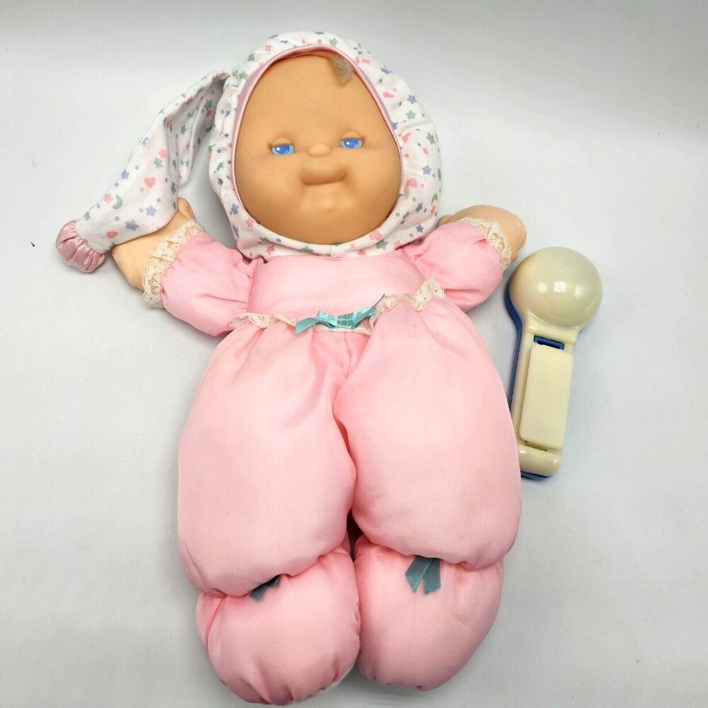 Fisher Price Puffalump Kids Pink Doll Sleepytime Baby Snuggle Plush Light 1991